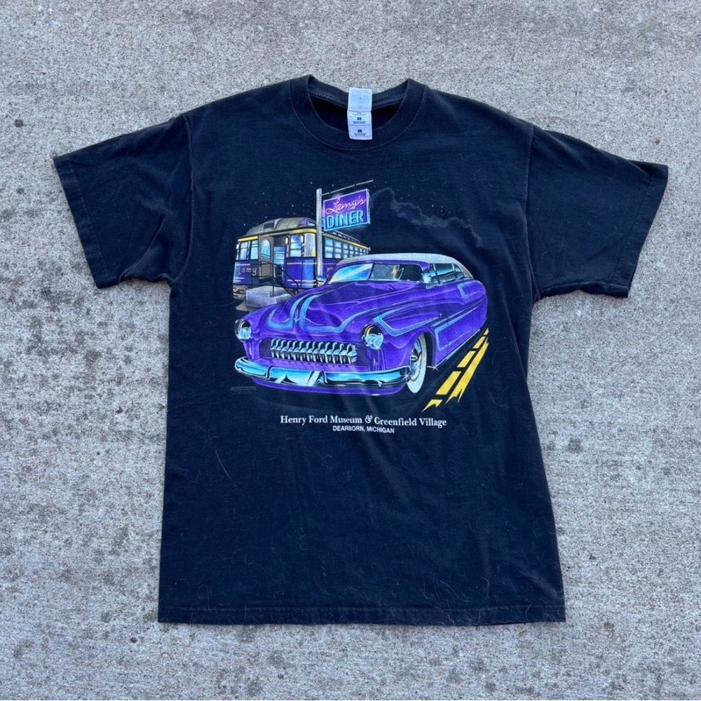 Fruit of The Loom LofTeez Black Vintage Henry Ford Museum Graphic Tee